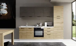 Gilda cucina 270 cm colore rovere cadiz e cemento scuro