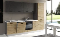 Gilda cucina 285 cm colore rovere cadiz e cemento scuro