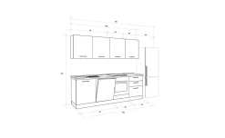 Gilda cucina 300 cm colore rovere cadiz e portland