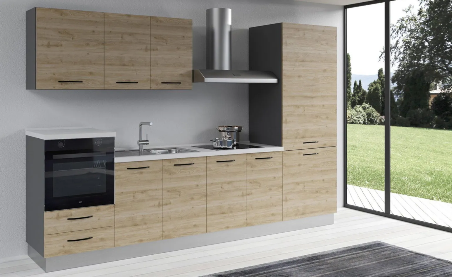 Gilda 2.0 cucina 315 cm colore rovere cadiz