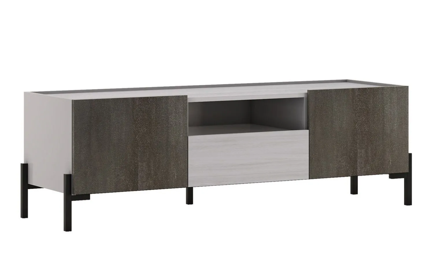 Gilda porta tv grigio chiaro, frassino ghiaccio e portland