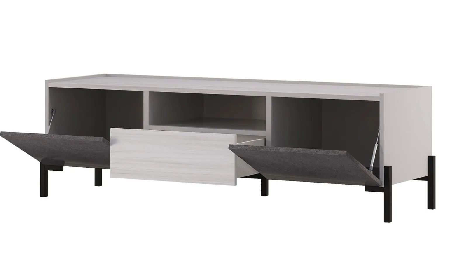 Gilda porta tv grigio chiaro, frassino ghiaccio e portland