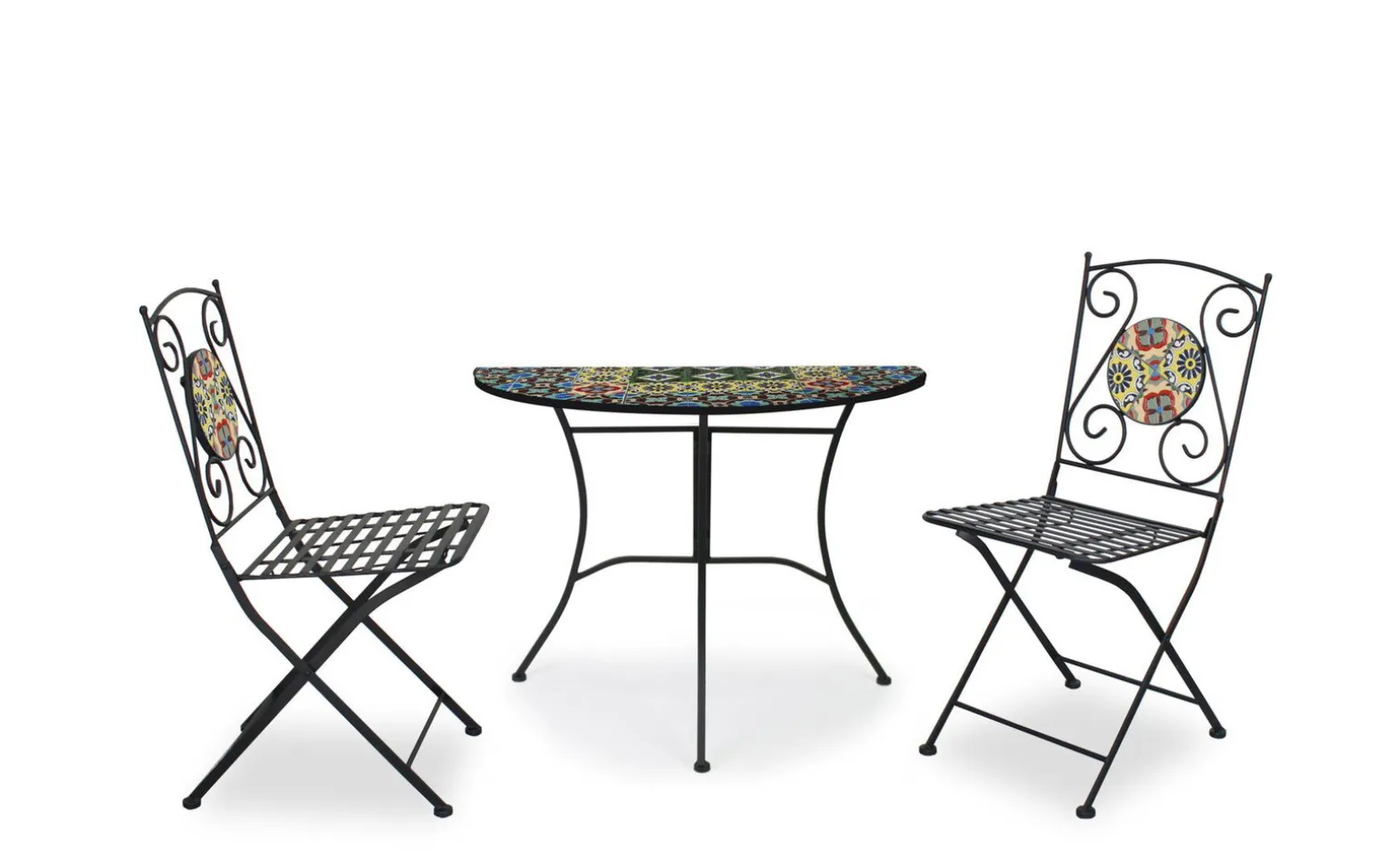 Ginger sedia in ferro con inserto mosaico