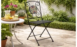 Ginger sedia in ferro con inserto mosaico
