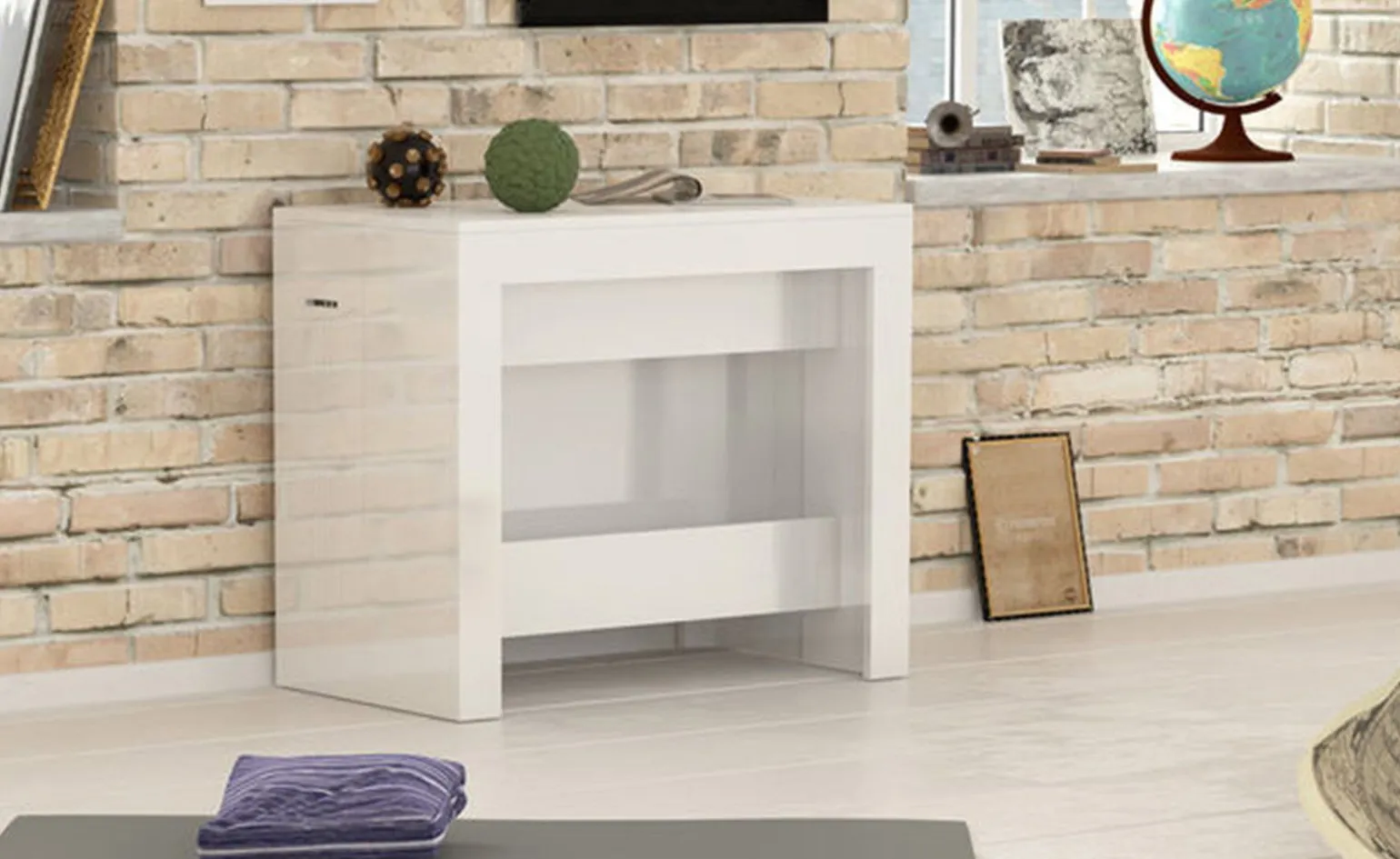 Handy consolle allungabile bianco lucido