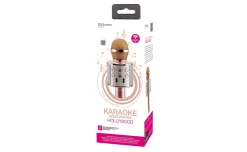 Hollywood microfono wireless per karaoke, oro rosa