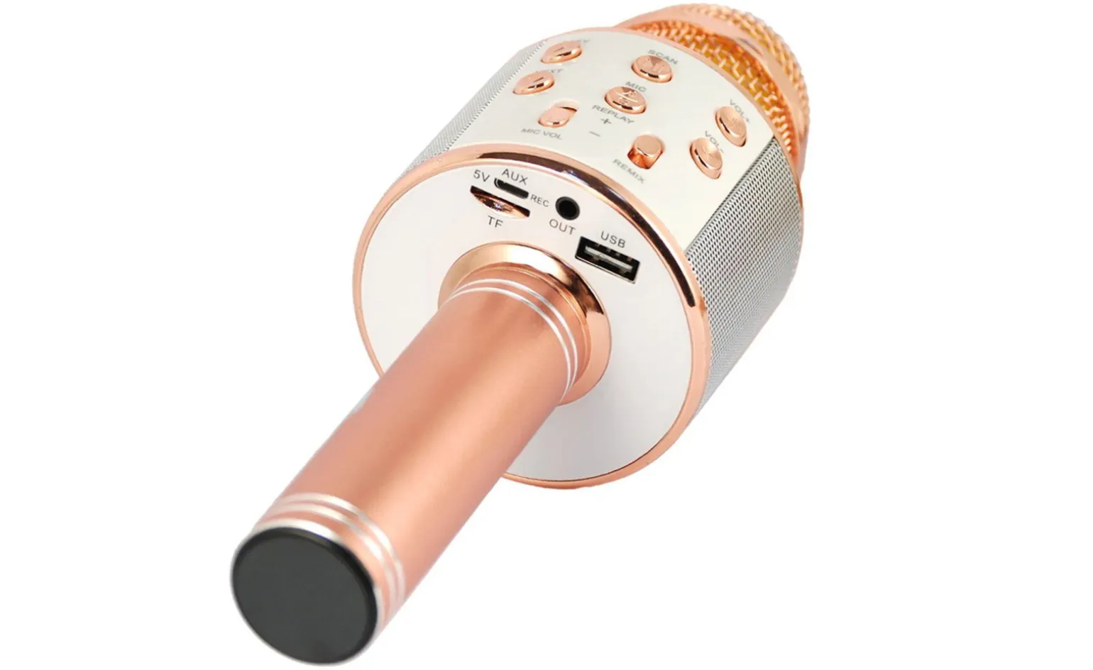 Hollywood microfono wireless per karaoke, oro rosa