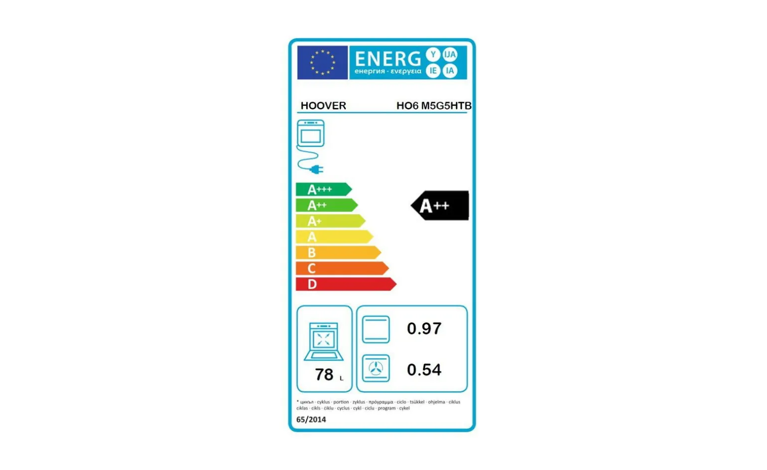 Hoover Forno elettrico multifunzione HO6 M5G5HTB