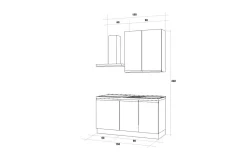 Iris cucina 150 cm colore bianco opaco