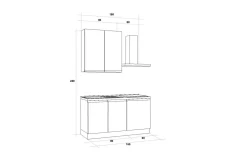 Iris cucina 150 cm colore bianco opaco