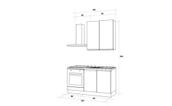 Iris cucina 150 cm colore bianco opaco con forno