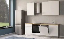 Iris cucina 240 cm colore bianco opaco con lavastoviglie