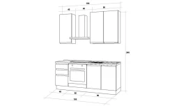 Iris cucina 195 cm colore bianco opaco