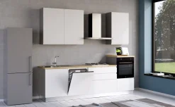 Iris cucina 270 cm colore bianco opaco con lavastoviglie