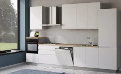 Iris cucina 360 cm colore bianco opaco con lavastoviglie