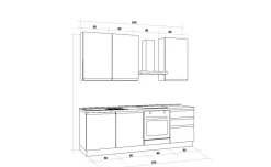 Iris cucina 240 cm colore grigio chiaro