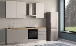 Iris cucina 240 cm colore grigio chiaro e bianco opaco
