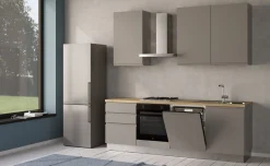 Iris cucina 240 cm colore grigio chiaro con lavastoviglie