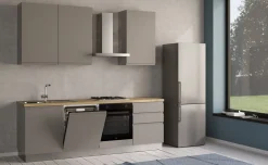 Iris cucina 240 cm colore grigio chiaro con lavastoviglie