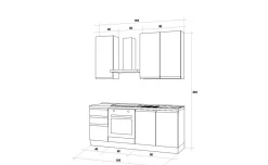 Iris cucina 195 cm colore grigio chiaro