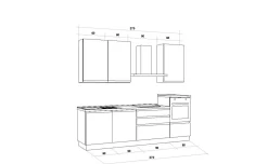 Iris cucina 270 cm colore grigio chiaro e bianco opaco
