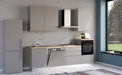 Iris cucina 270 cm colore grigio chiaro con lavastoviglie