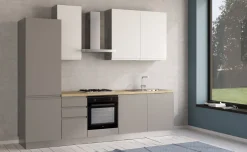Iris cucina 285 cm colore grigio chiaro e bianco opaco