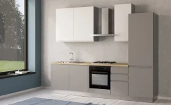 Iris cucina 285 cm colore grigio chiaro e bianco opaco