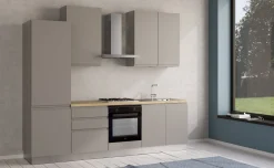 Iris cucina 270 cm colore grigio chiaro con frigo