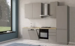 Iris cucina 285 cm colore grigio chiaro con lavastoviglie