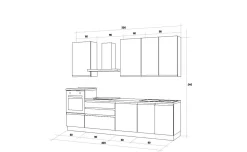 Iris cucina 300 cm colore grigio chiaro