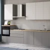 Iris cucina 360 cm colore grigio chiaro e bianco opaco