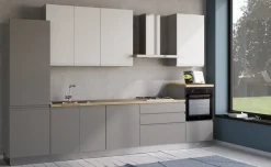 Iris cucina 360 cm colore grigio chiaro e bianco opaco