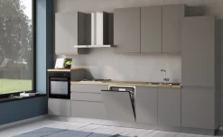 Iris cucina 360 cm colore grigio chiaro con lavastoviglie