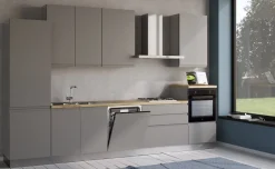Iris cucina 360 cm colore grigio chiaro con lavastoviglie
