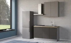 Iris cucina 150 cm colore grigio scuro e grigio chiaro