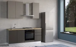 Iris cucina 195 cm colore grigio scuro e grigio chiaro
