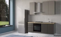 Iris cucina 195 cm colore grigio scuro e grigio chiaro