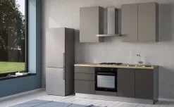 Iris cucina 210 cm colore grigio scuro e grigio chiaro