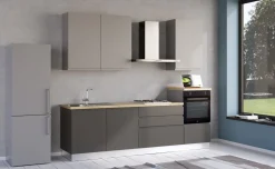 Iris cucina 270 cm colore grigio scuro e grigio chiaro