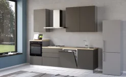 Iris cucina 270 cm colore grigio scuro con lavastoviglie
