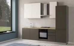 Iris cucina 285 cm colore grigio scuro e bianco opaco