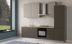 Iris cucina 285 cm colore grigio scuro e grigio chiaro