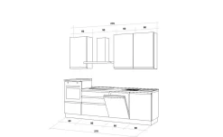 Iris cucina 270 cm colore grigio scuro e grigio chiaro con lavastoviglie