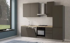 Iris cucina 285 cm colore grigio scuro con lavastoviglie
