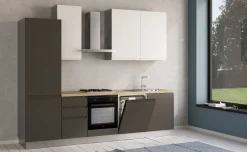 Iris cucina 285 cm colore grigio scuro e bianco opaco con lavastoviglie