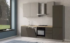Iris cucina 285 cm colore grigio scuro e grigio chiaro con lavastoviglie
