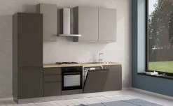 Iris cucina 285 cm colore grigio scuro e grigio chiaro con lavastoviglie