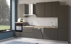 Iris cucina 360 cm colore grigio scuro con lavastoviglie