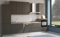 Iris cucina 360 cm colore grigio scuro con lavastoviglie